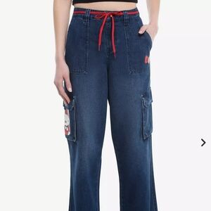 Hello Kitty Dark Blue Straight Leg Pants with Red Accents